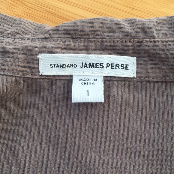 James Perse gray striped 3/4 sleeve button up xs - Picture 4 of 4